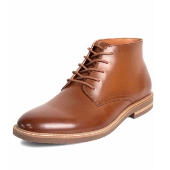 KENNETH COLE REACTION Parker Brown Leather Chukka Boot Lace Up Size 9 New - Picture 1 of 11